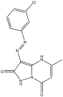 3-[(3-chlorophenyl)diazenyl]-5-methylpyrazolo[1,5-a]pyrimidine-2,7(1H,4H)-dione Struktur