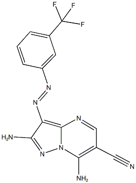 2,7-diamino-3-{[3-(trifluoromethyl)phenyl]diazenyl}pyrazolo[1,5-a]pyrimidine-6-carbonitrile Struktur