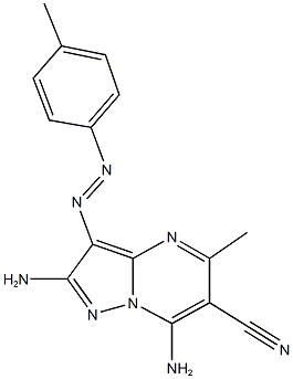 2,7-diamino-5-methyl-3-[(4-methylphenyl)diazenyl]pyrazolo[1,5-a]pyrimidine-6-carbonitrile Struktur