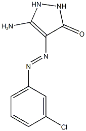 5-amino-4-[(3-chlorophenyl)diazenyl]-1,2-dihydro-3H-pyrazol-3-one Struktur