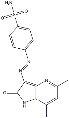 4-[(5,7-dimethyl-2-oxo-1,2-dihydropyrazolo[1,5-a]pyrimidin-3-yl)diazenyl]benzenesulfonamide Struktur