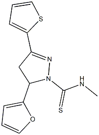 5-(2-furyl)-N-methyl-3-(2-thienyl)-4,5-dihydro-1H-pyrazole-1-carbothioamide Struktur