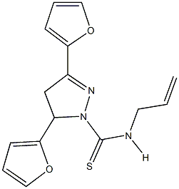 N-allyl-3,5-di(2-furyl)-4,5-dihydro-1H-pyrazole-1-carbothioamide Struktur