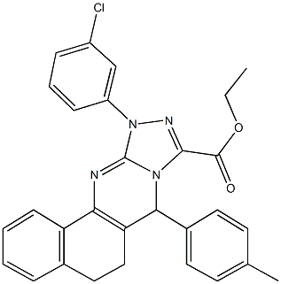 ethyl 11-(3-chlorophenyl)-7-(4-methylphenyl)-5,6,7,11-tetrahydrobenzo[h][1,2,4]triazolo[3,4-b]quinazoline-9-carboxylate Struktur