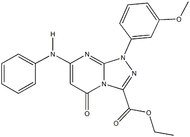 ethyl 7-anilino-1-(3-methoxyphenyl)-5-oxo-1,5-dihydro[1,2,4]triazolo[4,3-a]pyrimidine-3-carboxylate Struktur