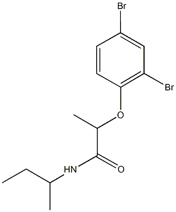 N-(sec-butyl)-2-(2,4-dibromophenoxy)propanamide Struktur