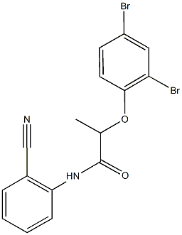 N-(2-cyanophenyl)-2-(2,4-dibromophenoxy)propanamide Struktur