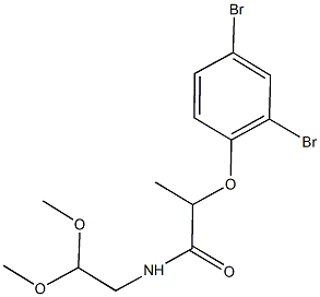 2-(2,4-dibromophenoxy)-N-(2,2-dimethoxyethyl)propanamide Struktur