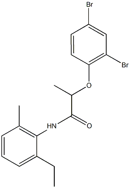 2-(2,4-dibromophenoxy)-N-(2-ethyl-6-methylphenyl)propanamide Struktur