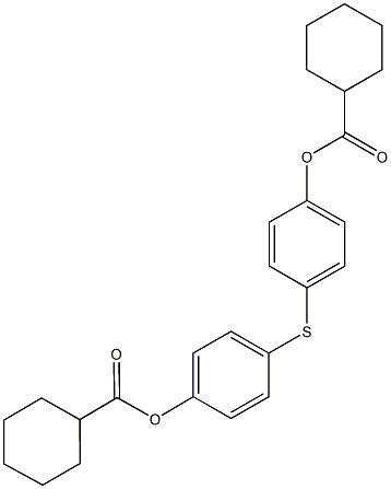 4-({4-[(cyclohexylcarbonyl)oxy]phenyl}sulfanyl)phenyl cyclohexanecarboxylate Struktur