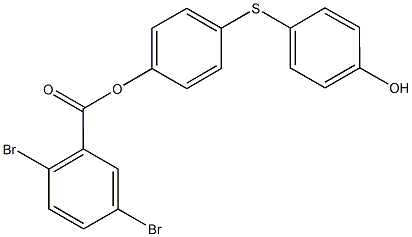 4-[(4-hydroxyphenyl)sulfanyl]phenyl 2,5-dibromobenzoate Struktur