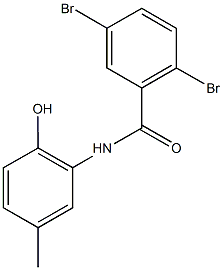 2,5-dibromo-N-(2-hydroxy-5-methylphenyl)benzamide Struktur