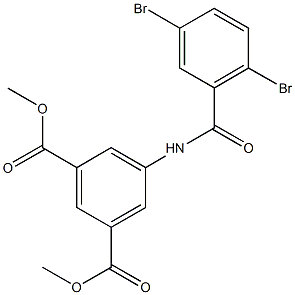 dimethyl 5-[(2,5-dibromobenzoyl)amino]isophthalate Struktur