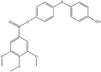 4-[(4-hydroxyphenyl)sulfanyl]phenyl 3,4,5-trimethoxybenzoate Struktur