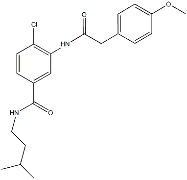 4-chloro-N-isopentyl-3-{[(4-methoxyphenyl)acetyl]amino}benzamide Struktur