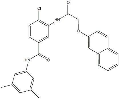 4-chloro-N-(3,5-dimethylphenyl)-3-{[(2-naphthyloxy)acetyl]amino}benzamide Struktur