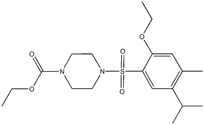 ethyl 4-[(2-ethoxy-5-isopropyl-4-methylphenyl)sulfonyl]-1-piperazinecarboxylate Struktur