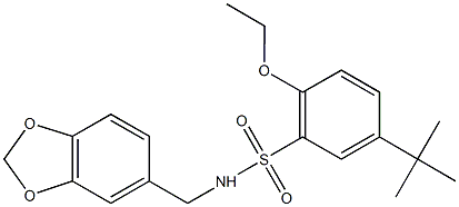 N-(1,3-benzodioxol-5-ylmethyl)-5-tert-butyl-2-ethoxybenzenesulfonamide Struktur