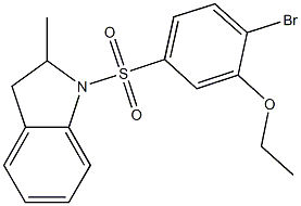 2-bromo-5-[(2-methyl-2,3-dihydro-1H-indol-1-yl)sulfonyl]phenyl ethyl ether Struktur