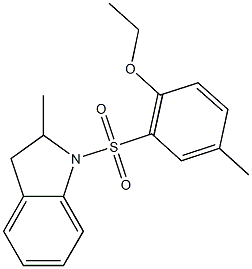 ethyl 4-methyl-2-[(2-methyl-2,3-dihydro-1H-indol-1-yl)sulfonyl]phenyl ether Struktur