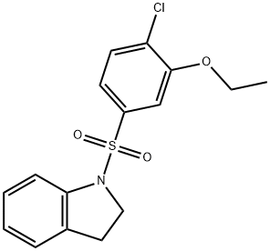 2-chloro-5-(2,3-dihydro-1H-indol-1-ylsulfonyl)phenyl ethyl ether Struktur