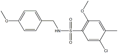 5-chloro-2-methoxy-N-(4-methoxybenzyl)-4-methylbenzenesulfonamide Struktur