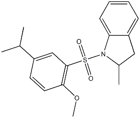 4-isopropyl-2-[(2-methyl-2,3-dihydro-1H-indol-1-yl)sulfonyl]phenyl methyl ether Struktur