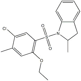 4-chloro-5-methyl-2-[(2-methyl-2,3-dihydro-1H-indol-1-yl)sulfonyl]phenyl ethyl ether Struktur