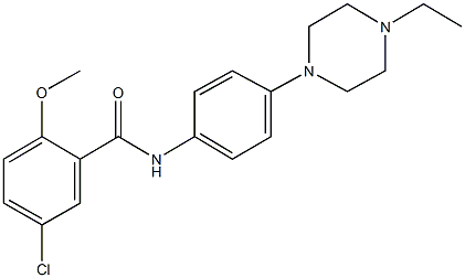 5-chloro-N-[4-(4-ethyl-1-piperazinyl)phenyl]-2-methoxybenzamide Struktur