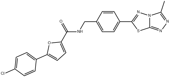 5-(4-chlorophenyl)-N-[4-(3-methyl[1,2,4]triazolo[3,4-b][1,3,4]thiadiazol-6-yl)benzyl]-2-furamide Struktur