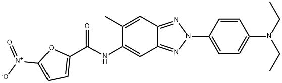 N-{2-[4-(diethylamino)phenyl]-6-methyl-2H-1,2,3-benzotriazol-5-yl}-5-nitro-2-furamide Struktur