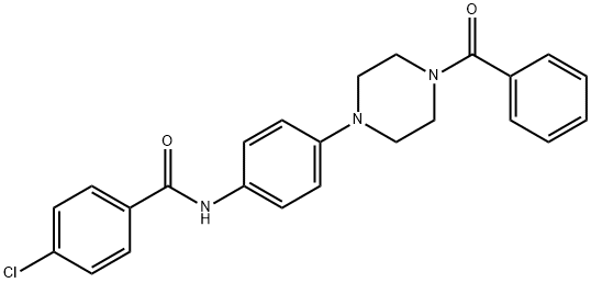 N-[4-(4-benzoyl-1-piperazinyl)phenyl]-4-chlorobenzamide Struktur