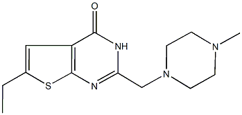 6-ethyl-2-[(4-methyl-1-piperazinyl)methyl]thieno[2,3-d]pyrimidin-4(3H)-one Struktur