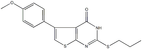 5-(4-methoxyphenyl)-2-(propylsulfanyl)thieno[2,3-d]pyrimidin-4(3H)-one Struktur