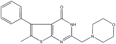 6-methyl-2-(4-morpholinylmethyl)-5-phenylthieno[2,3-d]pyrimidin-4(3H)-one Struktur