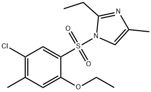 4-chloro-2-[(2-ethyl-4-methyl-1H-imidazol-1-yl)sulfonyl]-5-methylphenyl ethyl ether Struktur