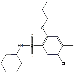 5-chloro-N-cyclohexyl-4-methyl-2-propoxybenzenesulfonamide Struktur