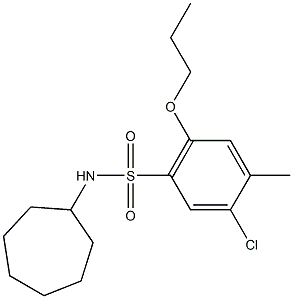 5-chloro-N-cycloheptyl-4-methyl-2-propoxybenzenesulfonamide Struktur