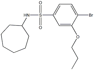 4-bromo-N-cycloheptyl-3-propoxybenzenesulfonamide Struktur