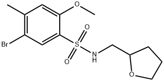 5-bromo-2-methoxy-4-methyl-N-(tetrahydro-2-furanylmethyl)benzenesulfonamide Struktur