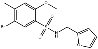 5-bromo-N-(2-furylmethyl)-2-methoxy-4-methylbenzenesulfonamide Struktur