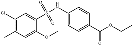 ethyl 4-{[(5-chloro-2-methoxy-4-methylphenyl)sulfonyl]amino}benzoate Struktur