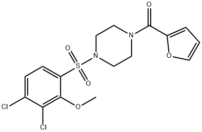 2,3-dichloro-6-{[4-(2-furoyl)-1-piperazinyl]sulfonyl}phenyl methyl ether Struktur