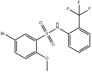 5-bromo-2-methoxy-N-[2-(trifluoromethyl)phenyl]benzenesulfonamide Struktur