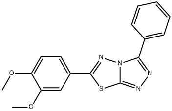 6-(3,4-dimethoxyphenyl)-3-phenyl[1,2,4]triazolo[3,4-b][1,3,4]thiadiazole Struktur