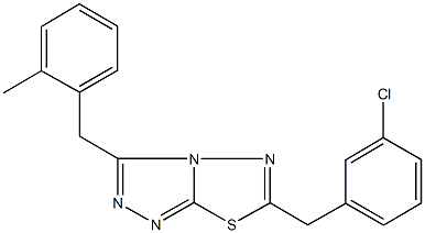 6-(3-chlorobenzyl)-3-(2-methylbenzyl)[1,2,4]triazolo[3,4-b][1,3,4]thiadiazole Struktur