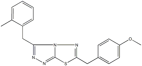 methyl 4-{[3-(2-methylbenzyl)[1,2,4]triazolo[3,4-b][1,3,4]thiadiazol-6-yl]methyl}phenyl ether Struktur