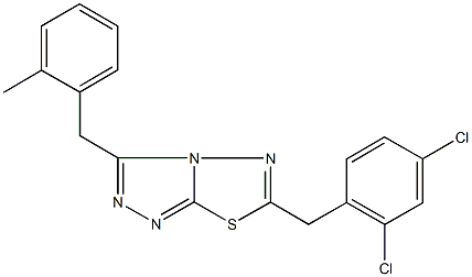 6-(2,4-dichlorobenzyl)-3-(2-methylbenzyl)[1,2,4]triazolo[3,4-b][1,3,4]thiadiazole Struktur