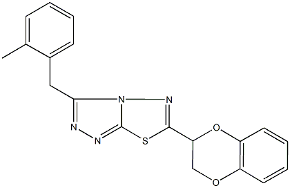 6-(2,3-dihydro-1,4-benzodioxin-2-yl)-3-(2-methylbenzyl)[1,2,4]triazolo[3,4-b][1,3,4]thiadiazole Struktur