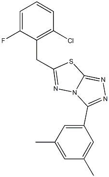 6-(2-chloro-6-fluorobenzyl)-3-(3,5-dimethylphenyl)[1,2,4]triazolo[3,4-b][1,3,4]thiadiazole Struktur